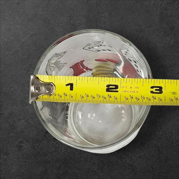 Vintage Hazel Atlas Rumpus Room Casino Glasses Set of 2 Poker Dice Cards Barware - Picture 8 of 8